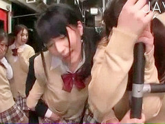 Japanese Schoolgirl Threesome in Public Pussy Fuck